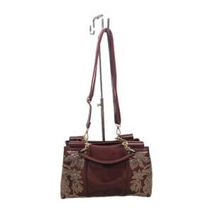 Women Patent Leather Fashion‎ Maroon top handles/with Crossbody Strap(2)